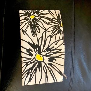 Reed Krakoff black, cream and yellow floral zippered pouch